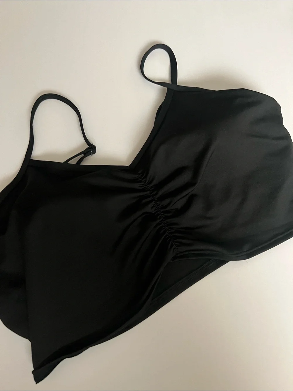PINK active Black Ruched Spaghetti Strap Camisole
